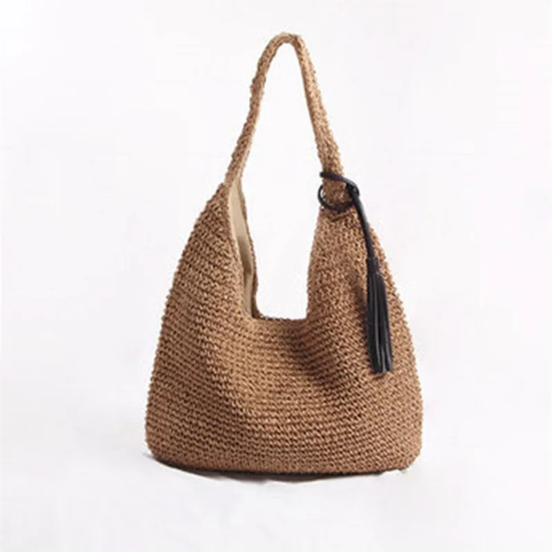 

High Quality Big Straw Beach Bags Women Handbags Summer Fashion Female 2019 Casual Women's Bags Shoulder Bag Tassel Bolsas