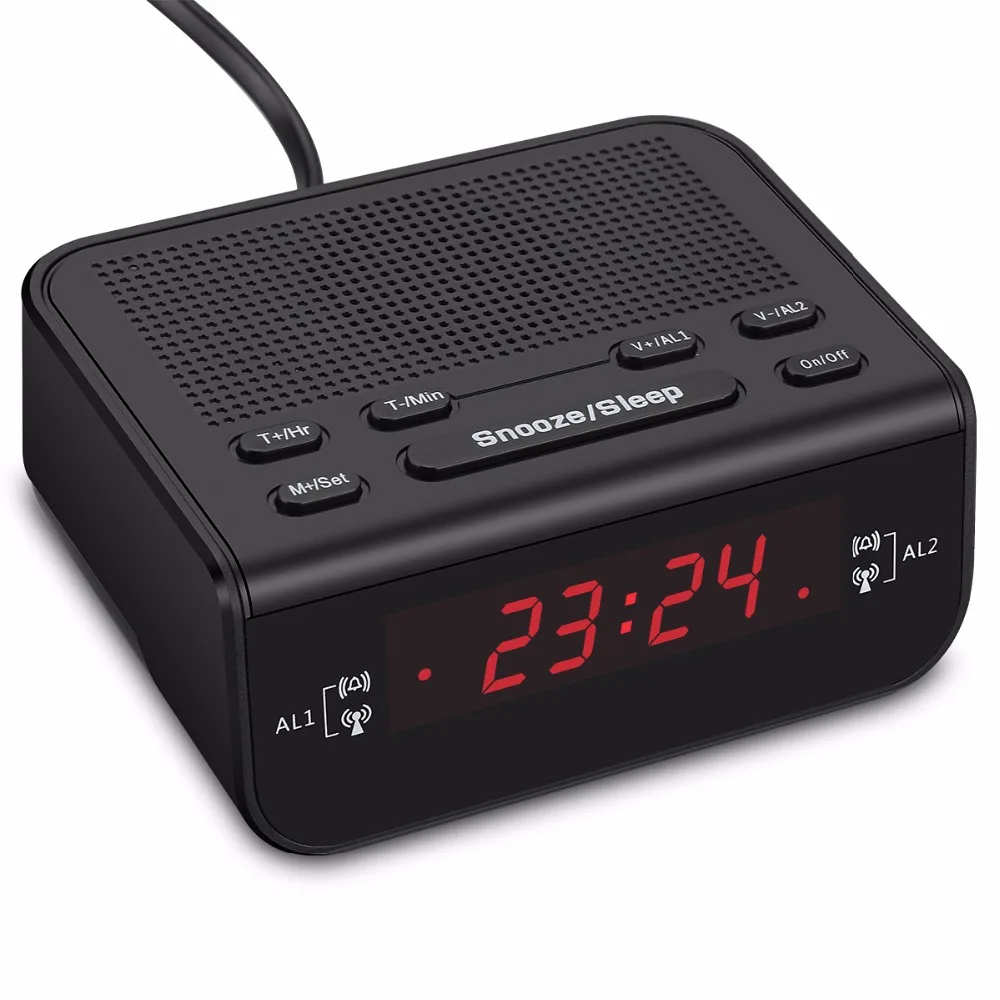 Цифровой будильник со светодиодной подсветкой FM радио двойной зуммер функция