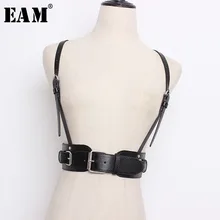 [EAM] Spring Woman New Personality High Quality Solid Three Colors Square Buckle Adjustable Strap Leather Belt LI492