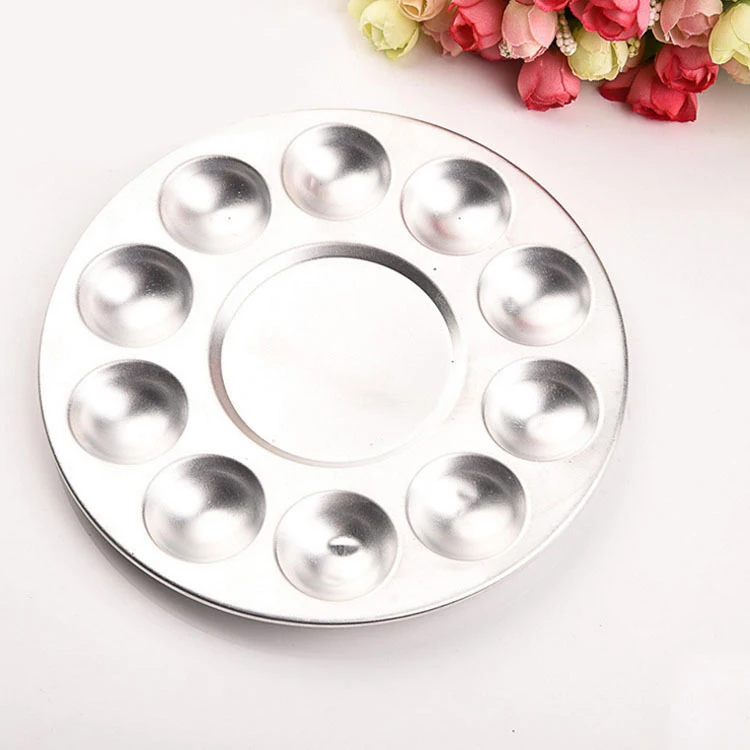 10-hole aluminium circular palette watercolor palette Artistic Supplies Painting companion manufacturers direct paint tray,color palette,watercolor palette