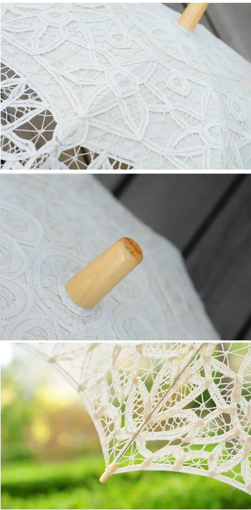 QUNYINGXIU Craft кружева бежевый зонт ручной работы из хлопка танец фотографии украшение свадебное путешествие Солнечный Ocean зонтик