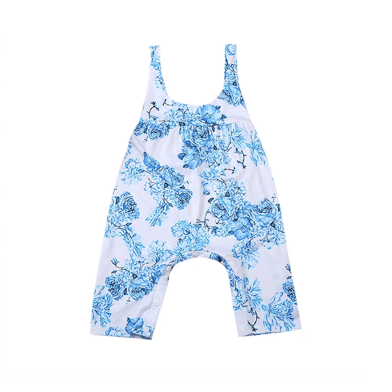 Baby Girls Summer Romper Newborn Floral Cotton Tank Jumpsuit Girl Drop