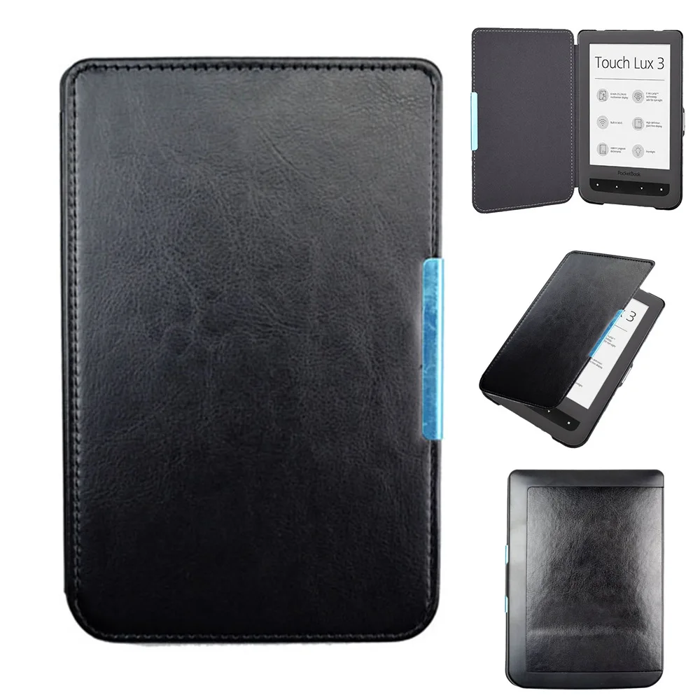Умный защитный чехол из пу кожи для Pocketbook touch lux 3 626 Plus рубиново красный/Pocketbook 614 plus