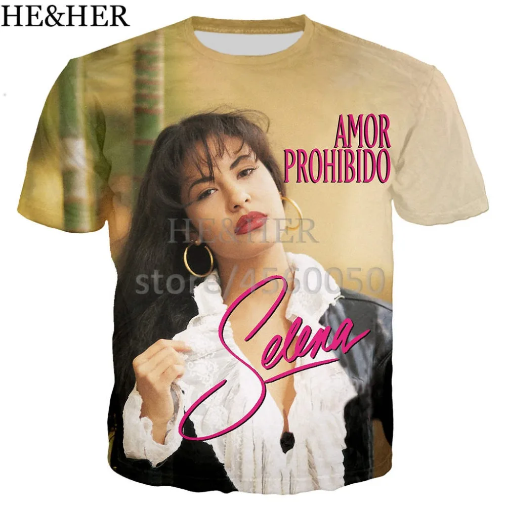 Футболка с 3D принтом Селены для мужчин и женщин стильная рубашка коротким