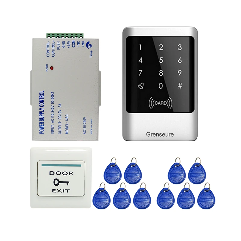Free Shipping 125khz Metal Waterproof RFID Card Reader Keypad Door Access Control System for 12V DC Electric Lock In Stock Free f3 finger pin free shipping fingerprint access control reader with keypad waterproof structure design ip65 waterproof
