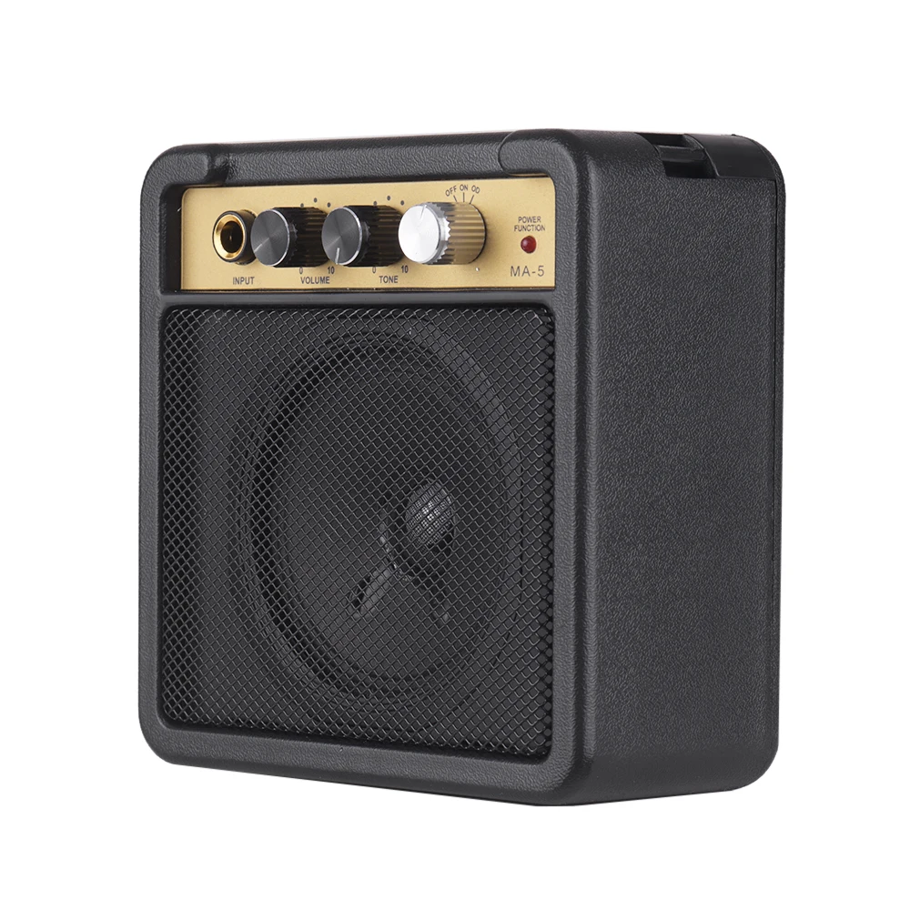 Mini Guitar Amplifier 5W Amp Speaker for Guitar with 6 35mm Input 1 4 Inch Headphone Output Supports Volume Tone Adjustment