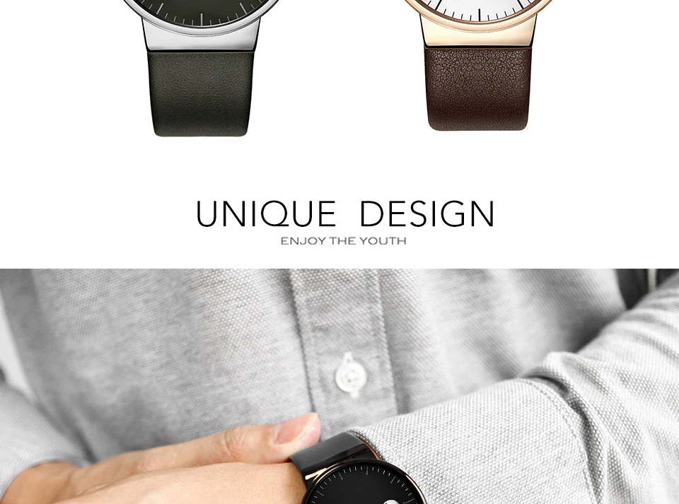 IBSO Креативные мужские часы с одной рукой, специальный дизайн, простые Роскошные повседневные часы, ремешок из натуральной кожи, водонепроницаемые, Relogio Masculino