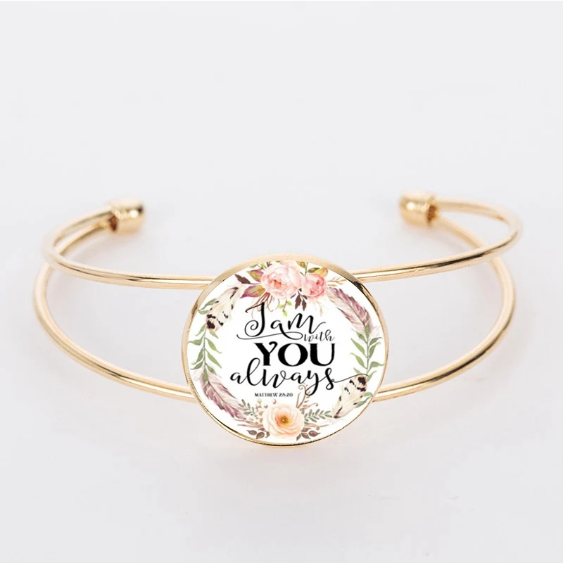 

SUTEYI Handmade Convex Dome Glass Jewelry Bracelet Bible Scripture Glass art Bracelet Fashion Jewelry Gift