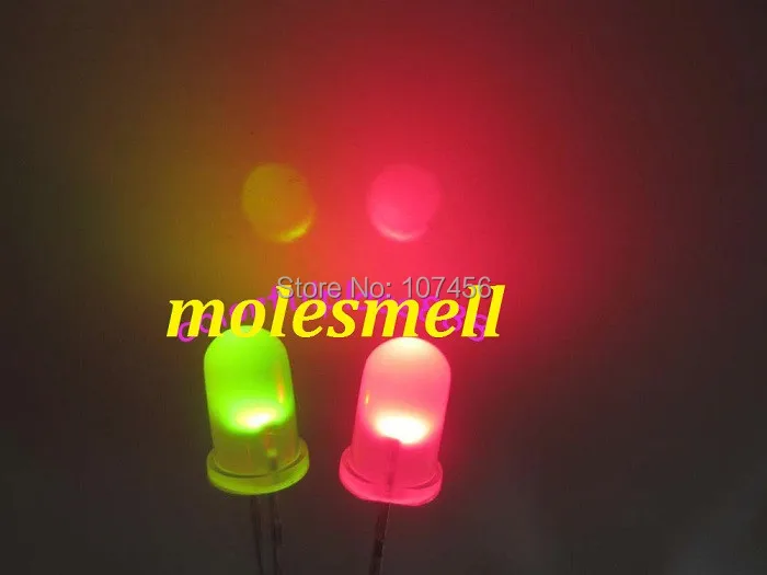 

1000pcs, 5mm Dual Bi Color Polar Changing Red/Green Led Diffused Leds 2-Pin led