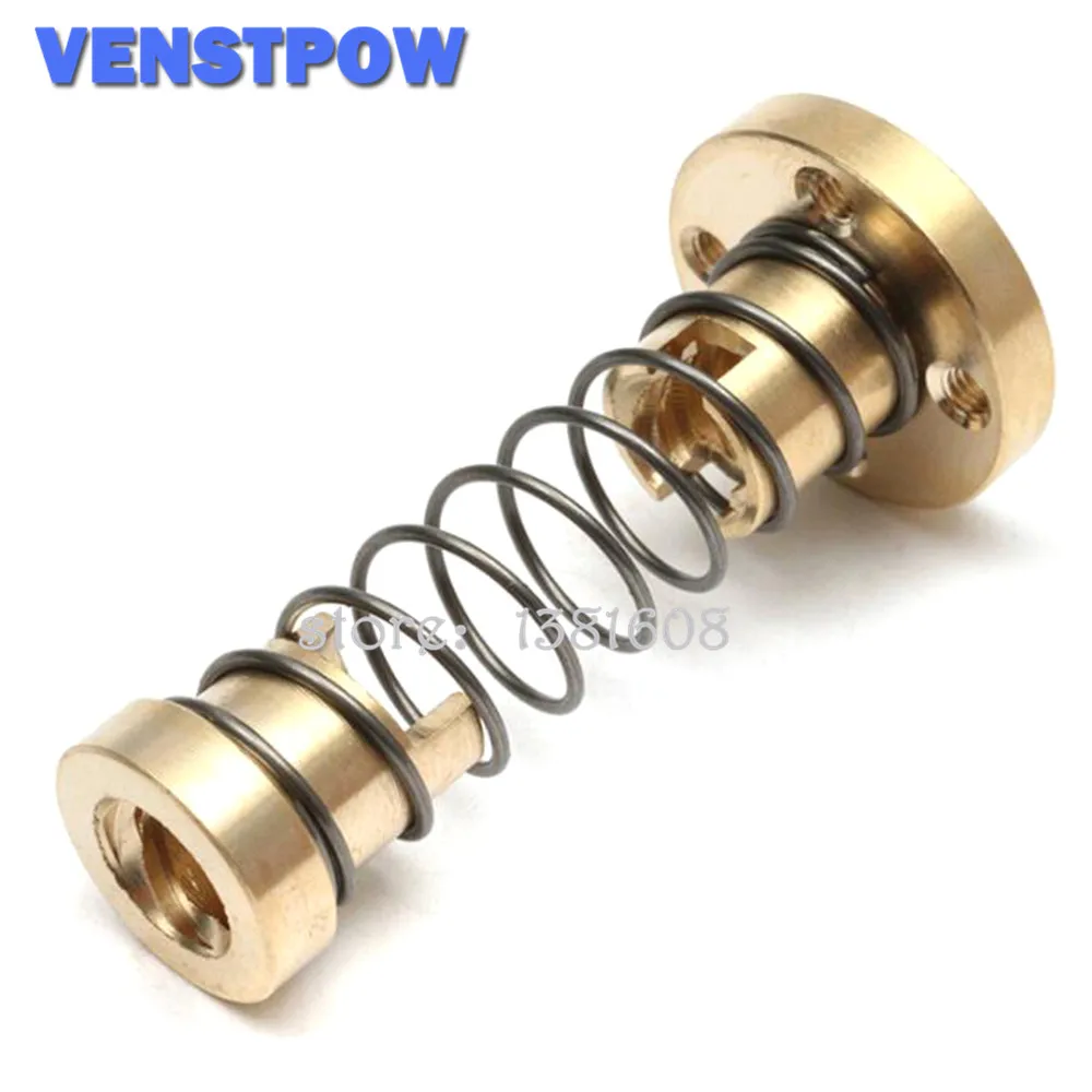 

1PC T8 Trapezoidal Anti-backlash Spring Loaded Nut Elimination Gap Nut for 1/2/4/8mm Thread Rod Lead Screws DIY CNC 3D Printer
