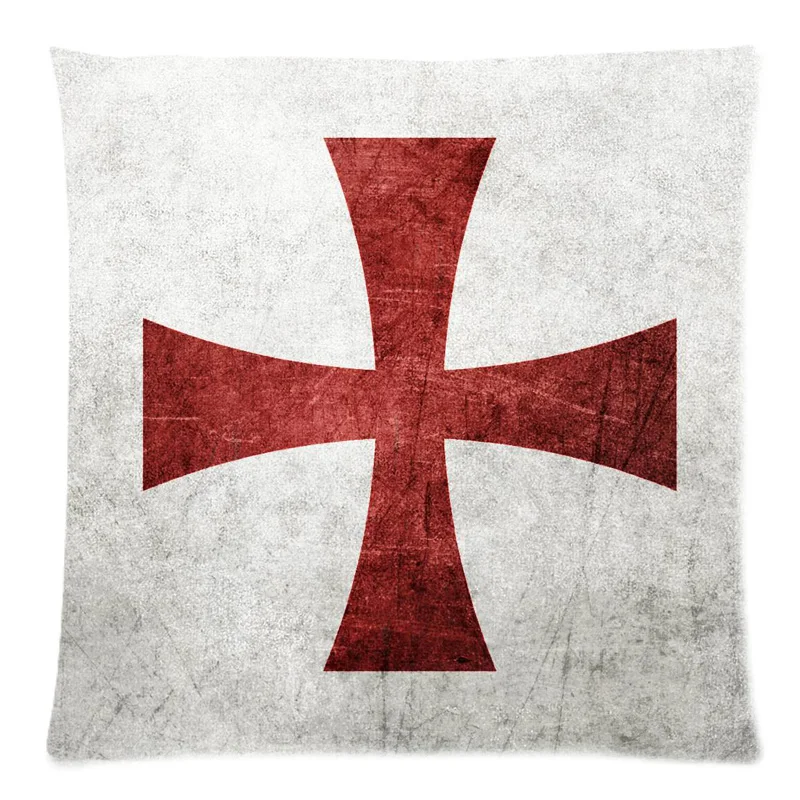 

Knights Templar Cross Background Two Side Printed Cotton Linen Throw Pillow Case&Square Decorative Cushion Cover 17.7"X17.7"