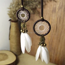 5cm Diameter small dream catcher indian feather catchers with jingle bells car home hanging best gift craft