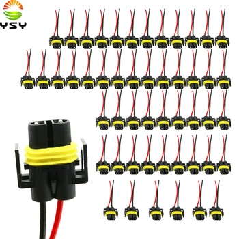 

YSY 50pcs/lot HID Bulb Halogen Light Female Socket Plug Adapter H8/H11 Connector w/Terminal Pins Waterproof