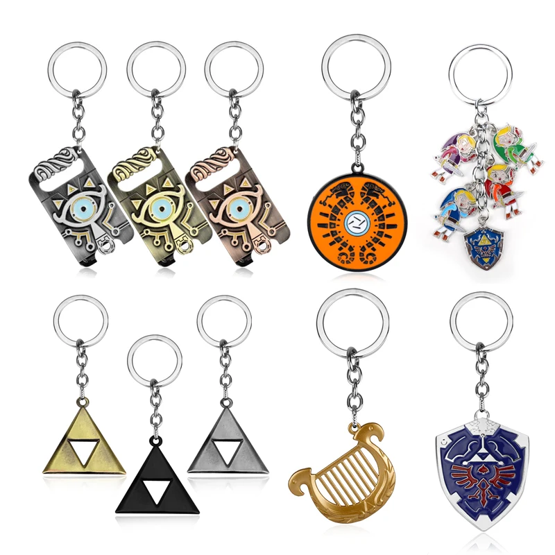 

The Legend of Zelda Keychain Hylian Shield Sheikah Slate Pendant Key Chains Anime Trinket Keyholder Collections Key Ring
