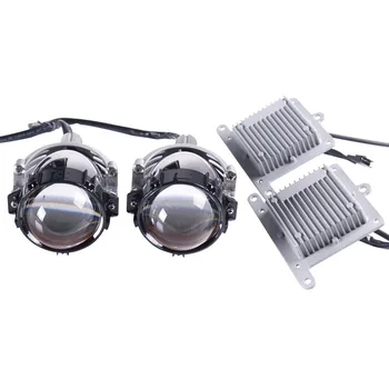 

Sanvi 2.5''35W 5500K Bi LED Projector Lens Headlight Hi Low Beam H4 H7 9006 LED Car Light Retrofit Kit With Angel eyes