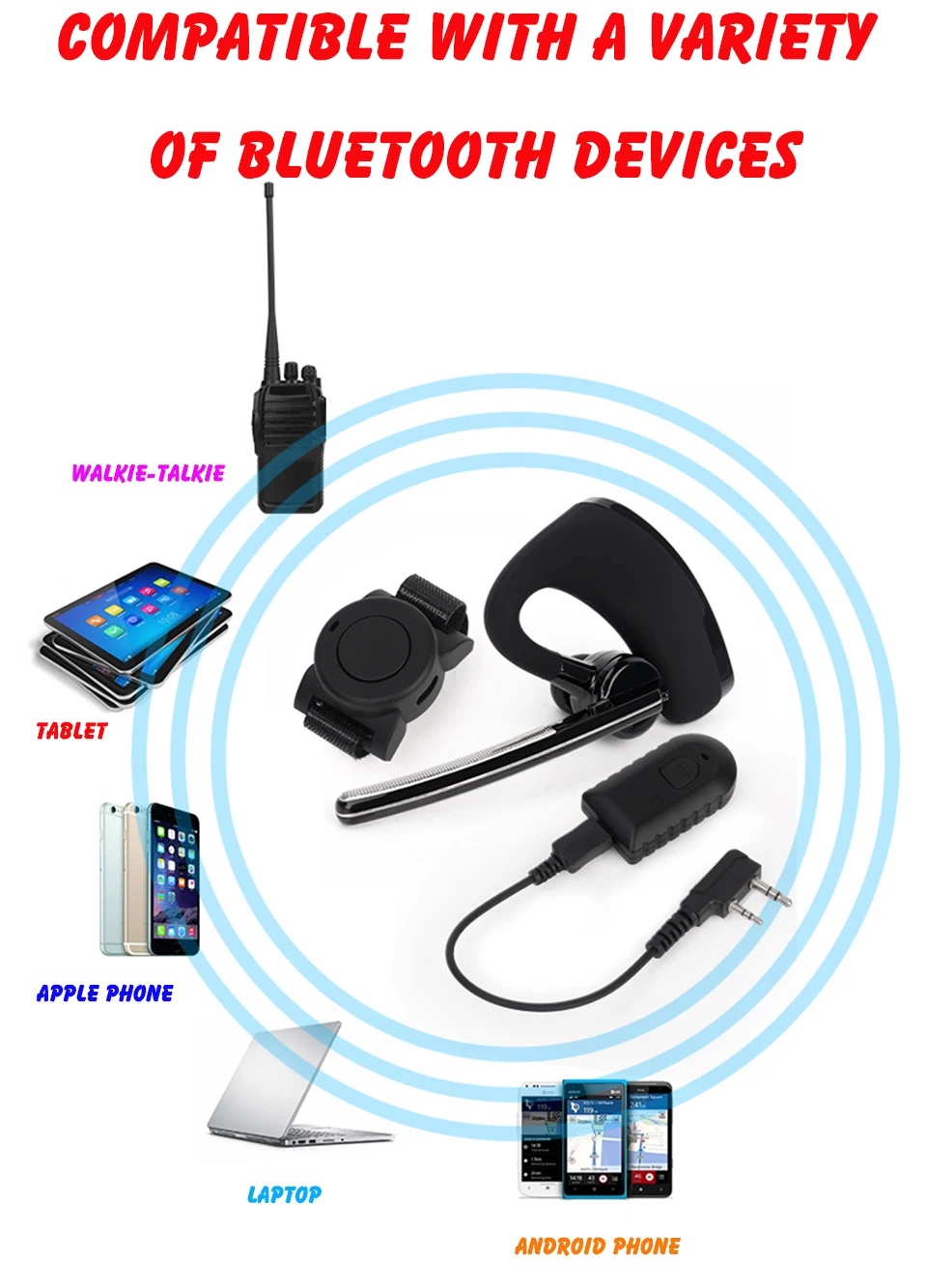 Портативная рация, беспроводная bluetooth-гарнитура, беспроводные наушники, наушник для Hytera HYT PD600 PD602 PD605 PD662 PD665 PD680 PD682