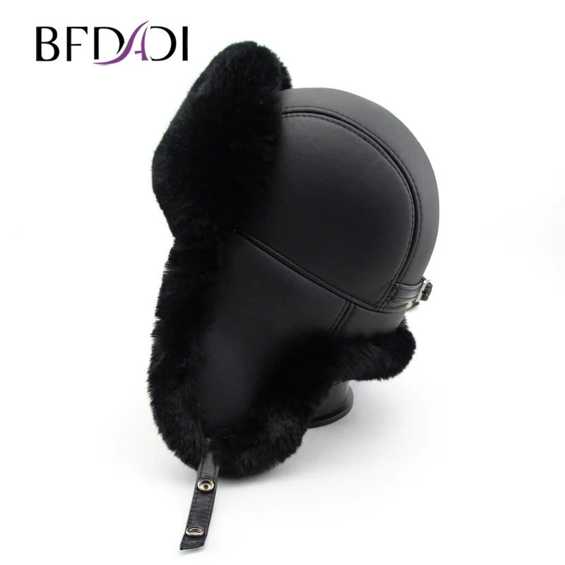 Skup BFDADI wysokiej jakości czapki zimowe dla mężczyzn kobiety Bomber kapelusz czapka ze sztucznego futra z czapka z uszami z nauszniki rosyjski kapelusz śnieg czapki