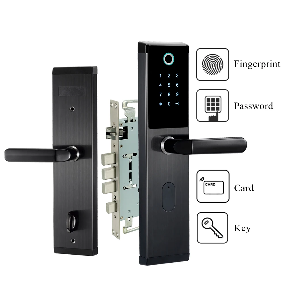 

Digital Biometric Fingerprint Password Door Lock Keyless Smart Door Lock Fingerprint+Password+RFID Card+Key Unlocking 4 Ways