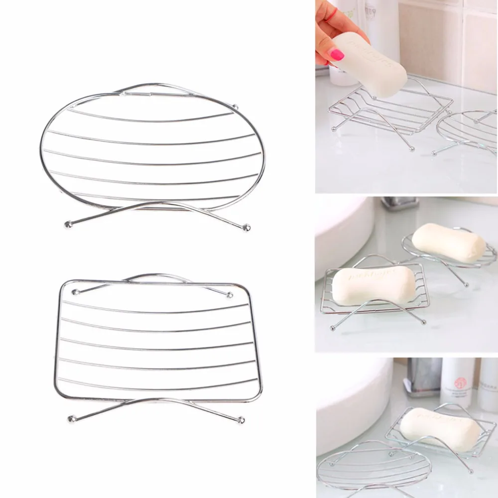 

Stainless Steel Bathroom Soap Dish Tray Box Stand Soap Holder Organizer Storage