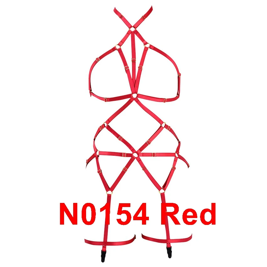 Women Strappy Harness Bra Sexy Body Bondage Belt Set Pentagram Punk Goth Top Cage Lingerie Garter Plus Size Festival Gift