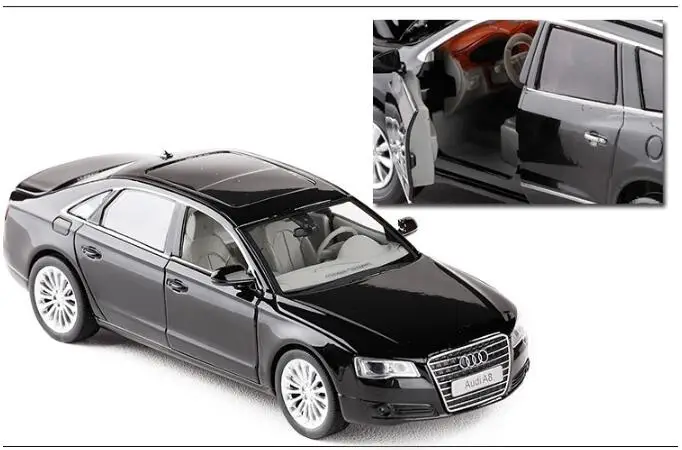 Высокая симуляция 1:32 AUDI A8 сплав модель автомобиля металлические игрушки транспортные средства с выдвижной назад мигающий музыкальный для детей игрушки