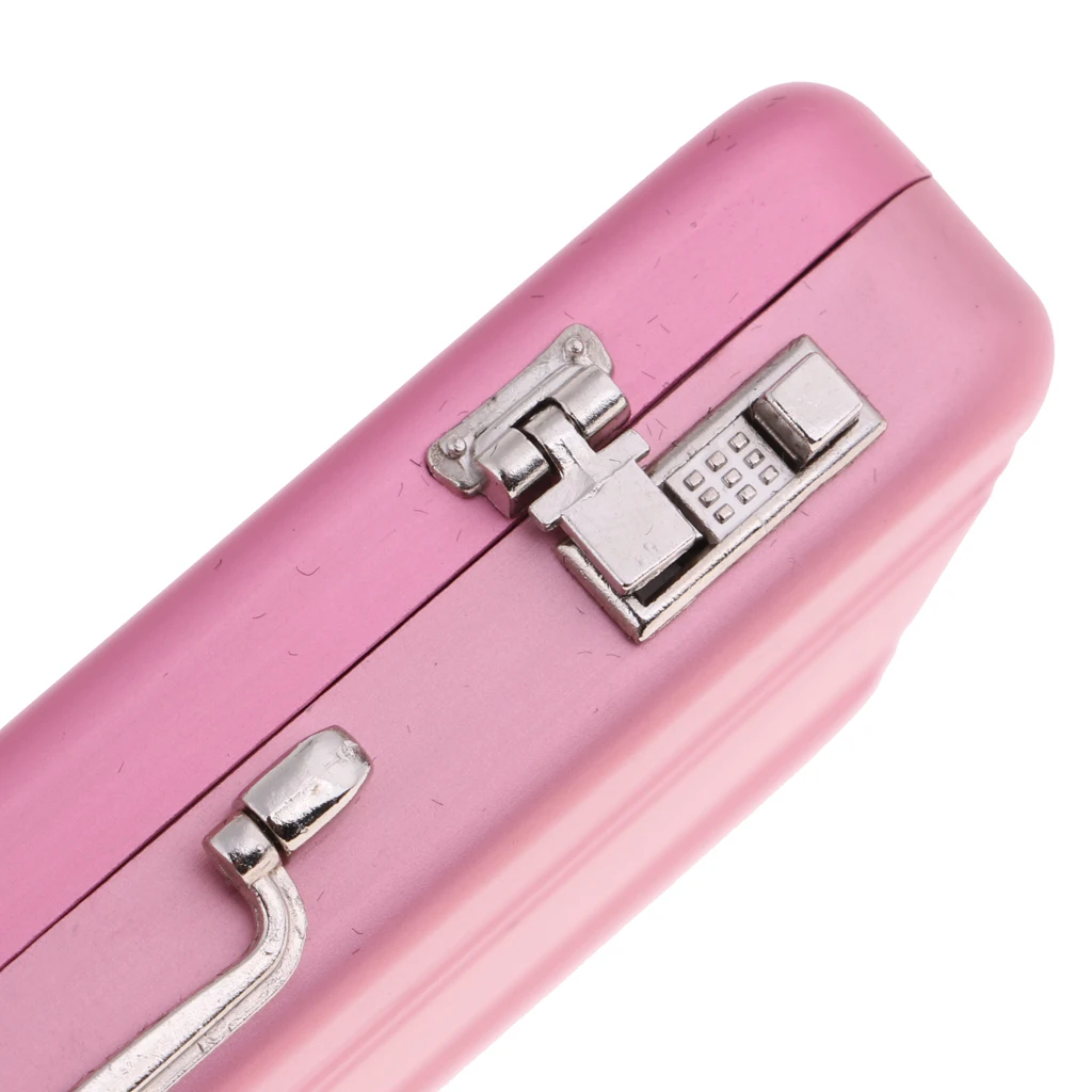 1/12 Dollhousepretend play Travel Metal pink Suitcase toy great dollhouse decoration Pink suit for 1/8 1/12 dolls
