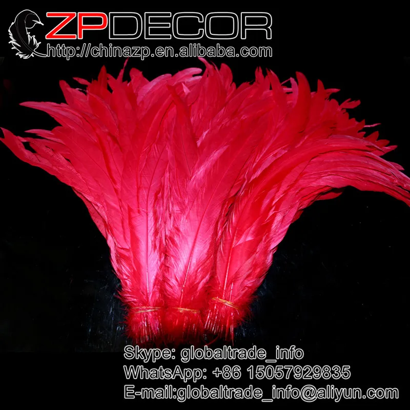 ZPDECOR шт./лот 100 35-40 см(14-16 дюймов) достаточный запас цветов петух хвост перья для карнавала украшения - Цвет: red