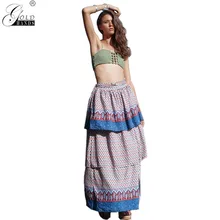 Золотые стрелки длинная юбка Для женщин Reaationary пляжная юбка лето для Европа и Америка плюс Размеры голубой цвет по доступной цене