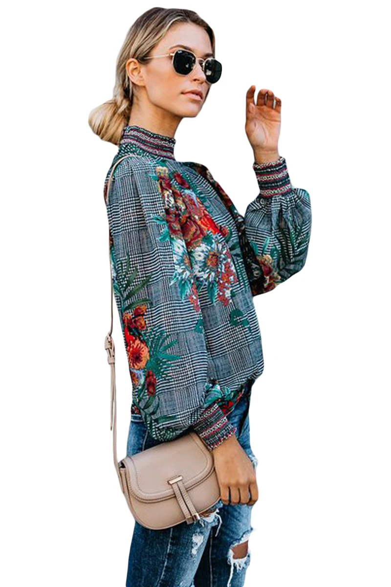 LIVA GIRL, богемные блузки и топы с цветочным принтом, готический стиль, Женский пуловер с длинным рукавом, водолазка, весна