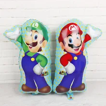 2 pçs/lote tamanho Grande Super Mario Balões para o chá de Bebê da menina do menino balão de hélio Feliz Aniversário Decorações Do Partido dos miúdos brinquedos