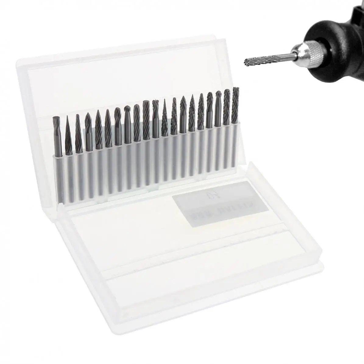 

20pcs Tungsten Carbide 3mm Shank 3mm CED Cutter Rotary File Burr Machining Set