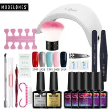 Modelones 19 шт./лот 36 Вт 9SD инструменты для дизайна ногтей набор смарт-сенсоров Светодиодная лампа аппарат для сушки ногтей Наборы для ногтей маникюр Профессиональный гель