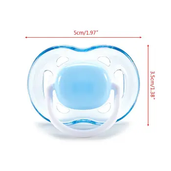 Baby Silicone Pacifier Soothing Infants Bite Chew Supplies Newborn Comfort Appease Nipple Flat Teat Pacifiers 3