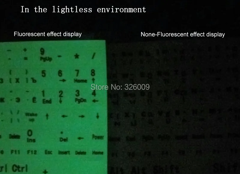 Флуоресцентные наклейки клавиатуры русский тайский корейский алфавит для всех видов клавиатуры флуоресценции световой макет блеск