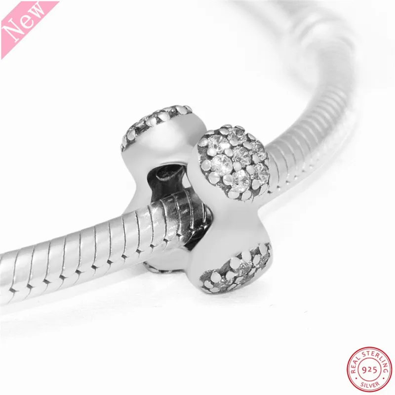 Серебро 925 пробы современные LovePods бусины 28 сверкающие Проложить Набор CZ DIY Fit PANDORA Подвески для женщин Изготовление ювелирных изделий FL796