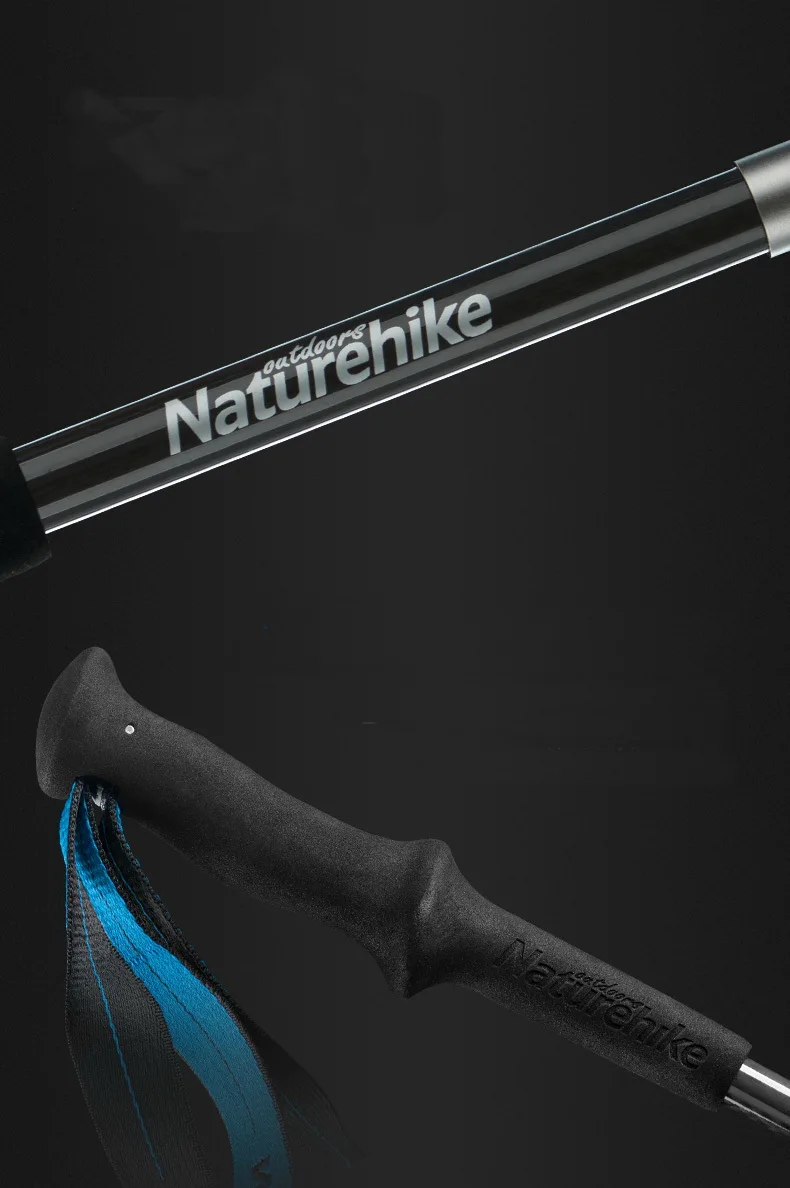 Fibra de Carbono Naturehike Seção Ultraleve Trekking Pólos Aço Tungstênio Bengala Trilha Correndo Caminhadas Alpenstock S153g 4 12 High Quality Esporte e Lazer