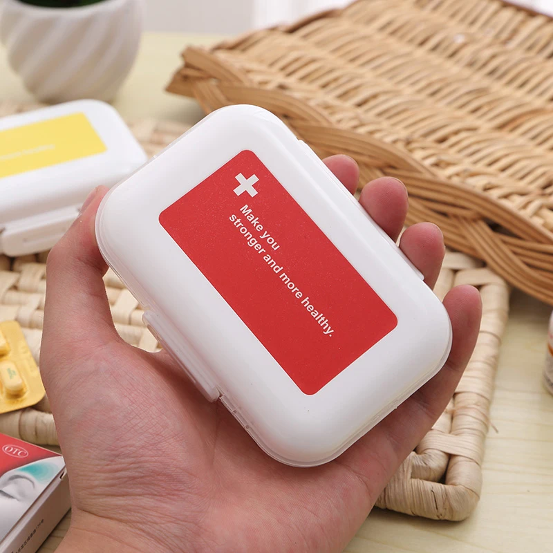 

8 Cells Portable Small Medication Storage Boxes Plastic Folding Medicine Container for Drugs Pill Vitamin