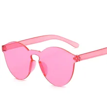 Летние женские солнцезащитные очки без оправы, фирменный дизайн, прозрачные солнцезащитные очки, крутой цвет, UV400 Oculos De Sol gafas