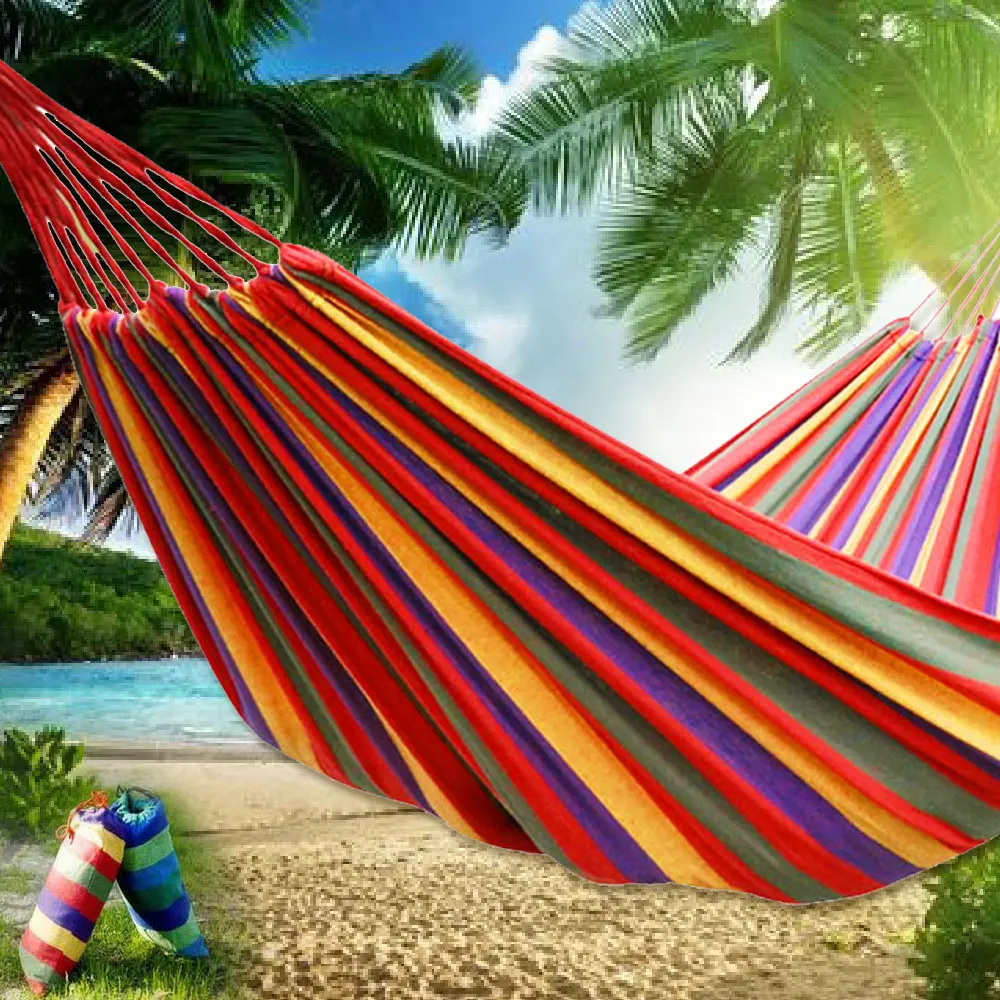 

Outdoor Travel Equipment Leisure Camping Double Canvas Indoor Leisure Double Single Extra Wide Hammock To Tie Rope