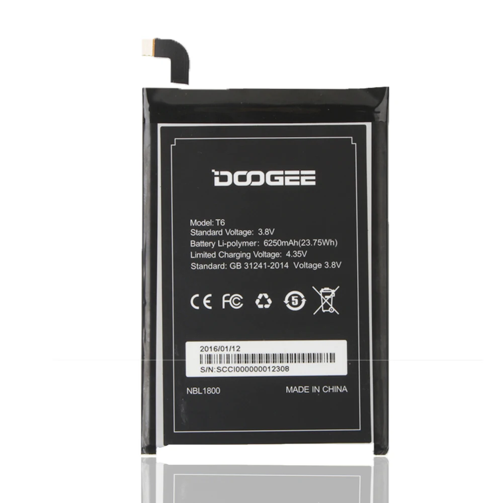 Аккумулятор DOOGEE T6 pro 6250 мАч 100% оригинальный новый запасной аккумулятор для