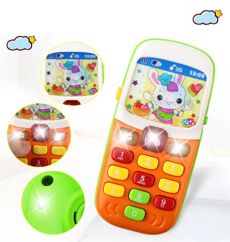Электронный игрушечный телефон для детей детский мобильный elephone Обучающие игрушки музыкальная машина игрушка для детей случайные цвета