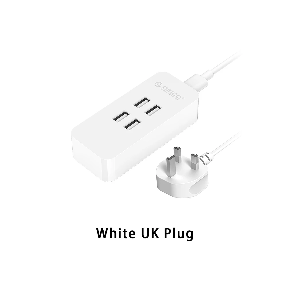 ORICO мини умное зарядное устройство 4 порта USB зарядное устройство 5V2. 4A* 4 Макс выход 20 Вт настольное зарядное устройство для путешествий, офиса, дома зарядное устройство USB - Тип штекера: White UK Plug