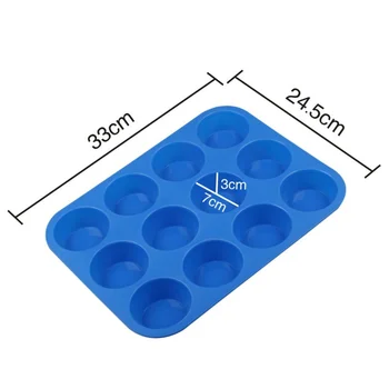

Cake Bakeware Silicone Mold Kitchen Dining&bar Non-Stick 12 Cups Cupcake Baking Tray Mousse Chocolate Mold Baking& Pastry Tools