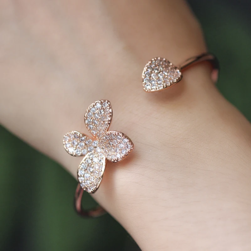 Flower Open Cuff Bangle 7