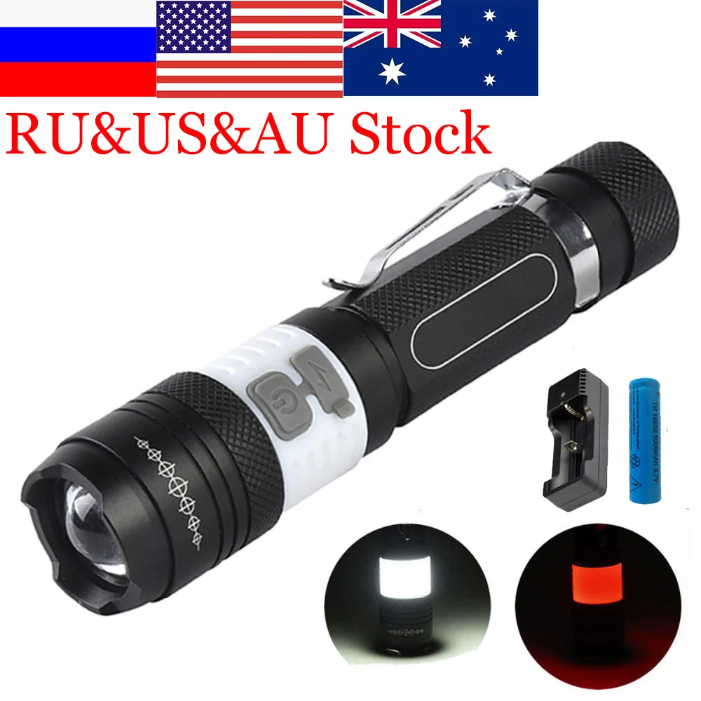 

zk20 6000LM T6 Portable COB LED Flashlight 6 Mode Torch Rechargeable 18650 Battery Camping Lamp Lanterna USB charger