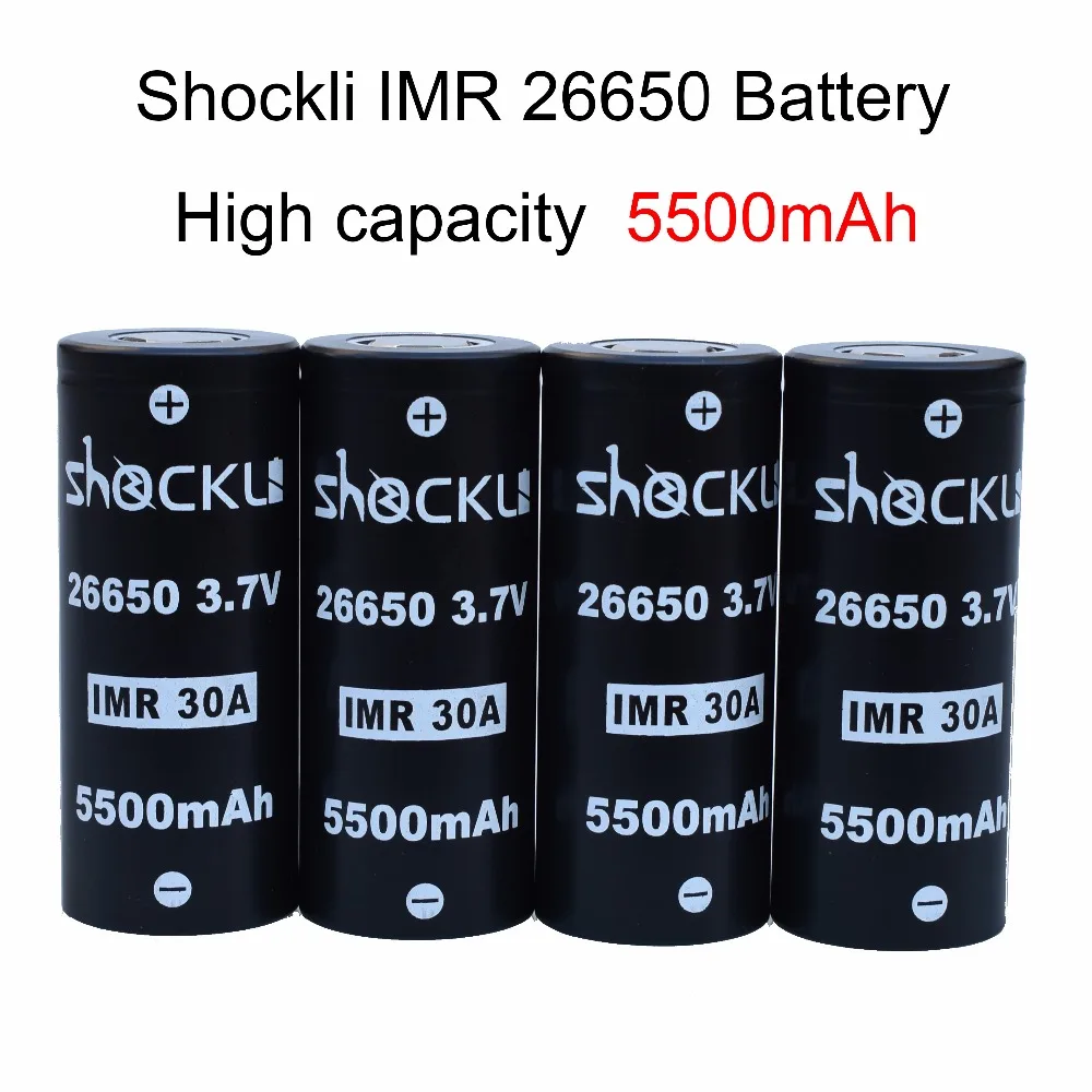 Shockli 26650 5500mAh литиевая батарея 3,7 V 5500mAh 26650 литий-ионная аккумуляторная батарея 30A для мощных фонарей Emisar D4s