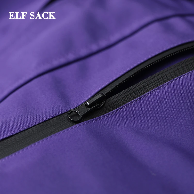 Женский пуховик большого размера ELFSACK однотонный Повседневный на белом утином