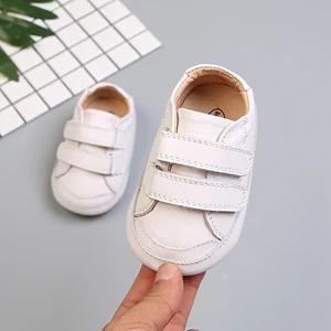 Claladoudou Toddler Baby Genuine Leather Shoes Newborn Baby Boys Girls Pure White Shoes Infant Toddler Soft Anti-slip Shoes 0-2Y - Цвет: Белый