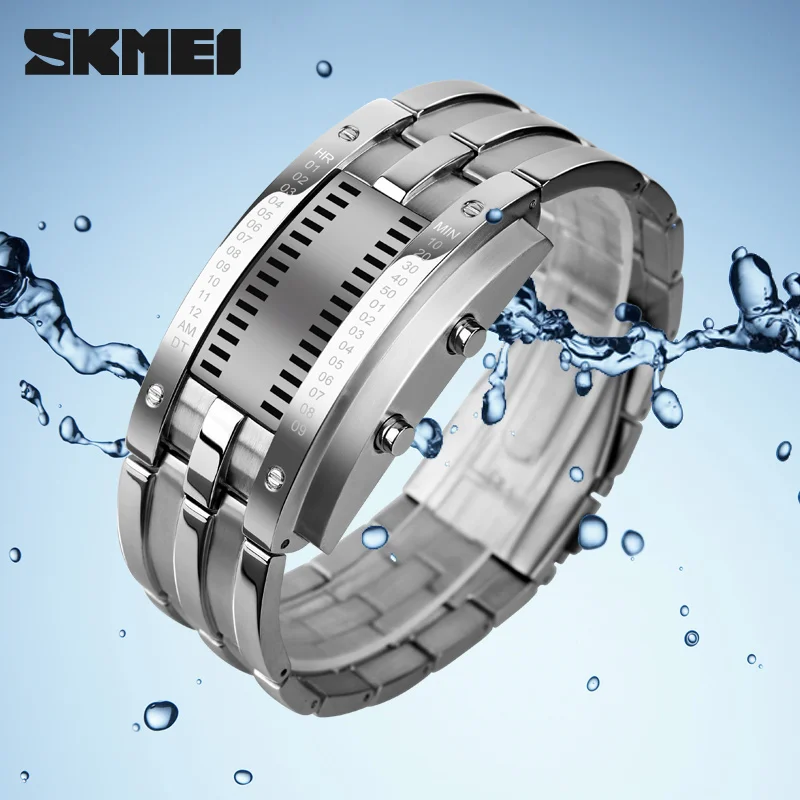

SKMEI Fashion Creative Watches Men Luxury Brand Digital LED Display 50M Waterproof Lover's Wristwatches Relogio Masculino