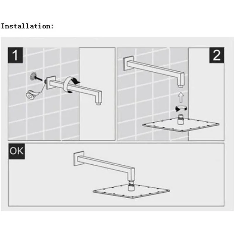 Насадка для душа ванной с дождевой насадкой экономии воды ABS Душ высокого